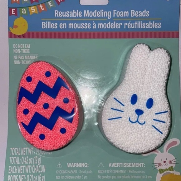 Happy Easter Reusable Modeling Foam Beads 0.42 OZ. NEW Ages 3+ Non-Toxic - Picture 1 of 2